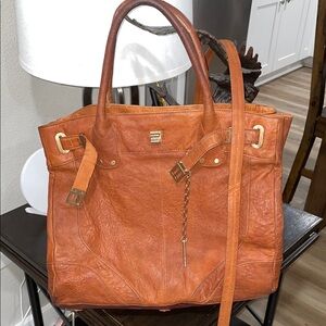 RACHAEL ZOE Elegant Tan Leather Tote Bag